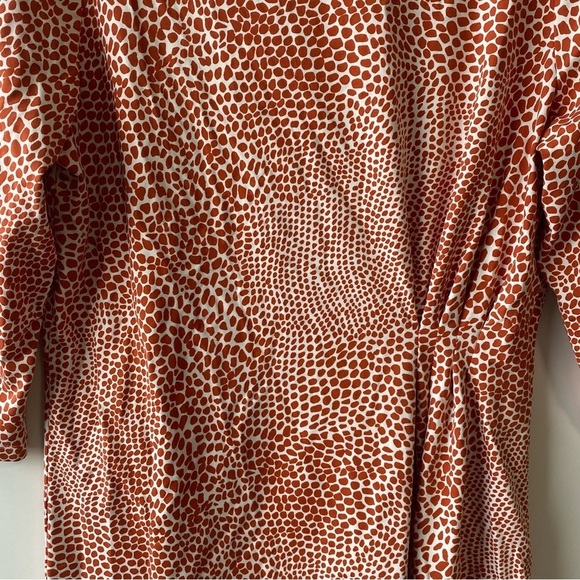 J. MCLAUGHLIN Orange Giraffe Print Side Gathered Catalina Cloth Tunic Top! Large - Picture 3 of 8